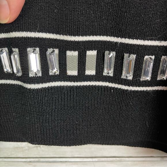 Kenzo Striped Embroidered Wool Eye Motif Embellished Sweater Size Large - Picture 6 of 6